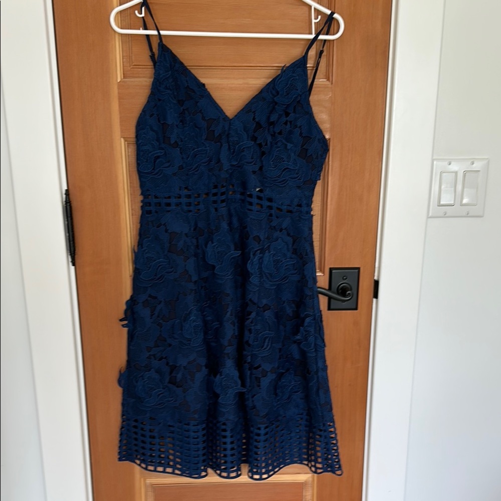 Lovers + Friends Blue Spaghetti Strap Mini Dress